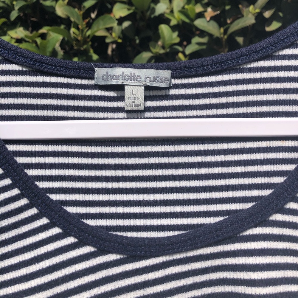CHARLOTTE RUSSE Striped Ringer Crop Top - Picture 4 of 6